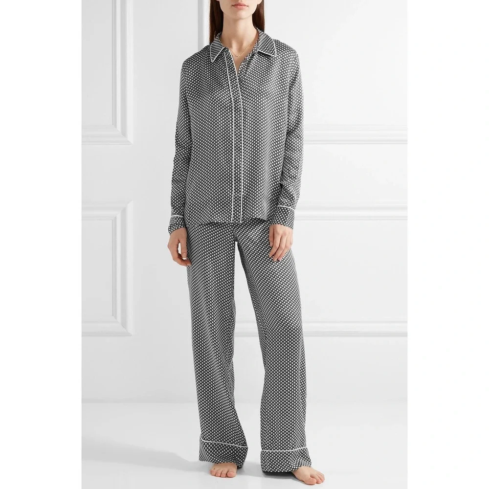 NWT Equipment x Kate Moss Avery Star Print Silk Pajama Pants‎ Size M $288